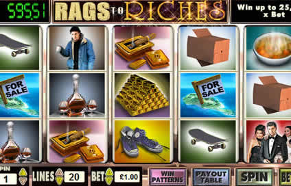 rags to riches main screen